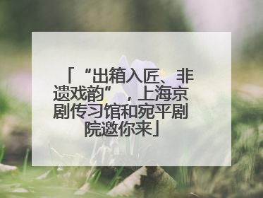 “出箱入匠、非遗戏韵”，上海京剧传习馆和宛平剧院邀你来