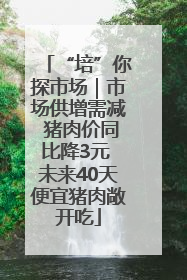 “培”你探市场｜市场供增需减 猪肉价同比降3元 未来40天便宜猪肉敞开吃