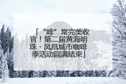 “啡”常完美收官！第二届黄海明珠・凤凰城市咖啡季活动圆满结束