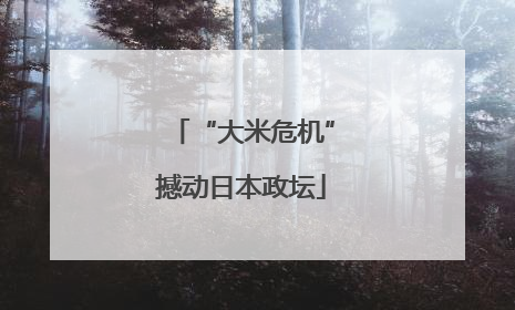 “大米危机”撼动日本政坛