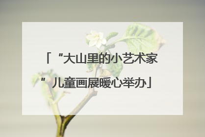 “大山里的小艺术家”儿童画展暖心举办