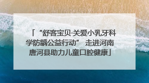 “舒客宝贝·关爱小乳牙科学防龋公益行动” 走进河南唐河县助力儿童口腔健康