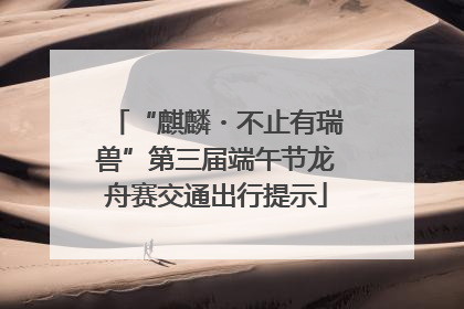 “麒麟・不止有瑞兽”第三届端午节龙舟赛交通出行提示