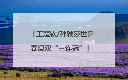 王楚钦/孙颖莎世乒赛混双“三连冠”