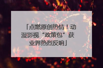 点燃原创热情！动漫影视“政策包”获业界热烈反响