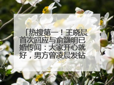 热搜第一！王晓晨首次回应与俞灏明已婚传闻：大家开心就好，男方曾凌晨发钻戒照表白