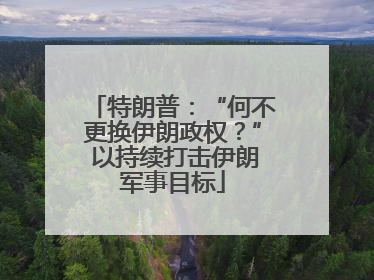 特朗普：“何不更换伊朗政权？” 以持续打击伊朗军事目标