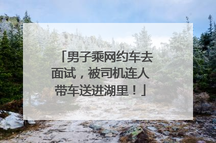 男子乘网约车去面试，被司机连人带车送进湖里！