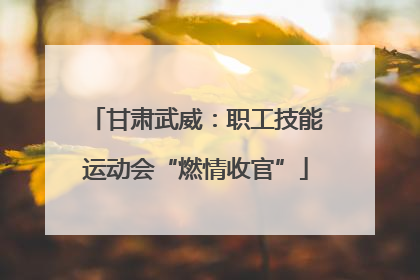 甘肃武威：职工技能运动会“燃情收官”