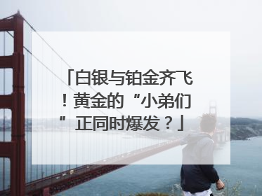 白银与铂金齐飞！黄金的“小弟们”正同时爆发？