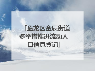 盘龙区金辰街道多举措推进流动人口信息登记