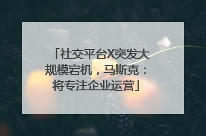社交平台X突发大规模宕机，马斯克：将专注企业运营