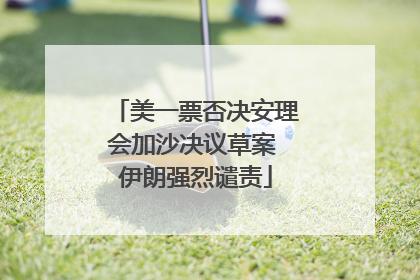美一票否决安理会加沙决议草案 伊朗强烈谴责