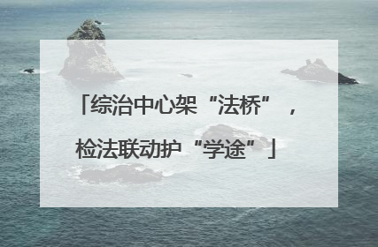 综治中心架“法桥”，检法联动护“学途”