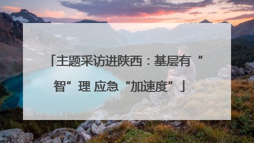 主题采访进陕西：基层有“智”理 应急“加速度”