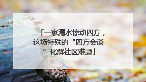 一家漏水惊动四方，这场特殊的“四方会谈”化解社区难题