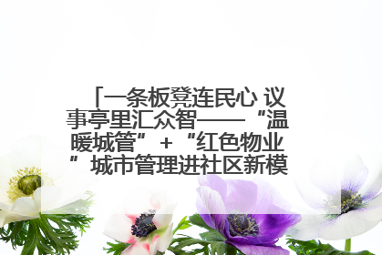 一条板凳连民心 议事亭里汇众智——“温暖城管”+“红色物业”城市管理进社区新模式绘就城市管理社区治理新画卷