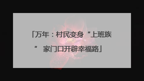 万年：村民变身“上班族” 家门口开辟幸福路