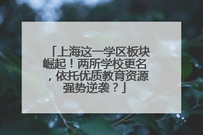 上海这一学区板块崛起！两所学校更名，依托优质教育资源强势逆袭？