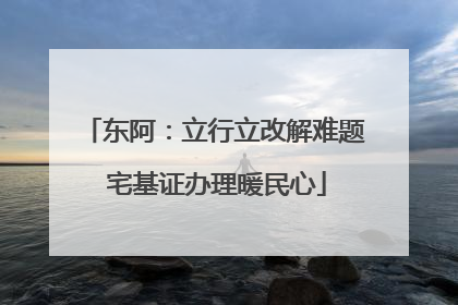 东阿：立行立改解难题 宅基证办理暖民心