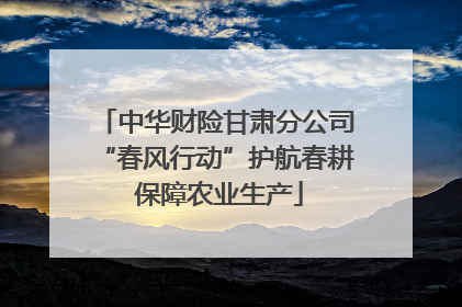 中华财险甘肃分公司“春风行动”护航春耕 保障农业生产