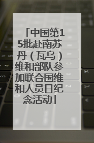 中国第15批赴南苏丹（瓦乌）维和部队参加联合国维和人员日纪念活动