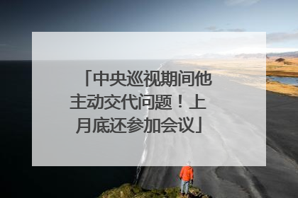 中央巡视期间他主动交代问题！上月底还参加会议