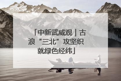 中新武威观｜古浪“三北”攻坚织就绿色经纬