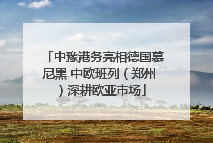 中豫港务亮相德国慕尼黑 中欧班列（郑州）深耕欧亚市场