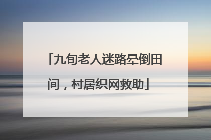 九旬老人迷路晕倒田间，村居织网救助