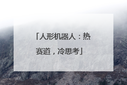 人形机器人：热赛道，冷思考