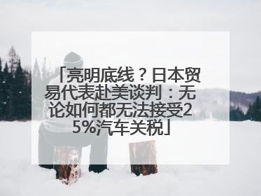 亮明底线？日本贸易代表赴美谈判：无论如何都无法接受25%汽车关税