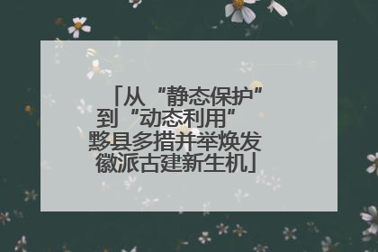 从“静态保护”到“动态利用” 黟县多措并举焕发徽派古建新生机