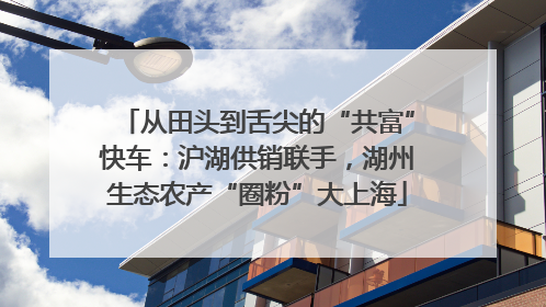 从田头到舌尖的“共富”快车：沪湖供销联手，湖州生态农产“圈粉”大上海