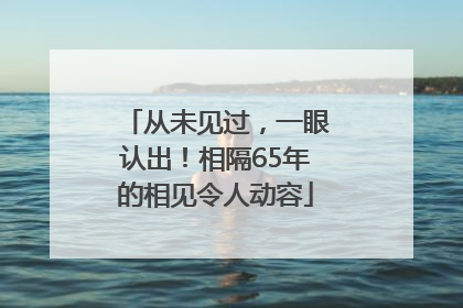 从未见过，一眼认出！相隔65年的相见令人动容
