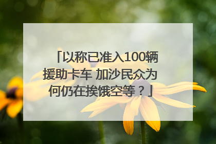 以称已准入100辆援助卡车 加沙民众为何仍在挨饿空等？