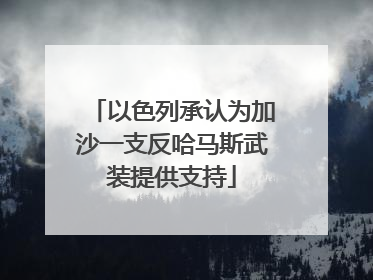 以色列承认为加沙一支反哈马斯武装提供支持