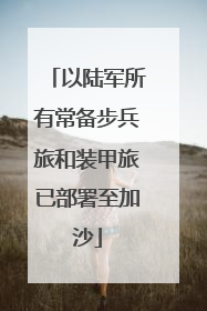 以陆军所有常备步兵旅和装甲旅已部署至加沙