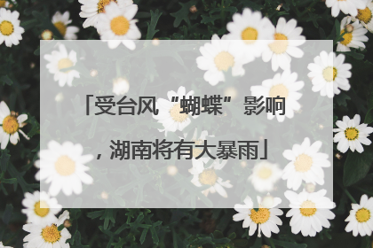 受台风“蝴蝶”影响，湖南将有大暴雨