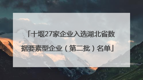 十堰27家企业入选湖北省数据要素型企业（第二批）名单