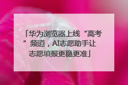 华为浏览器上线“高考”频道，AI志愿助手让志愿填报更稳更准