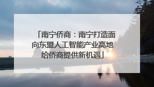 南宁侨商：南宁打造面向东盟人工智能产业高地给侨商提供新机遇