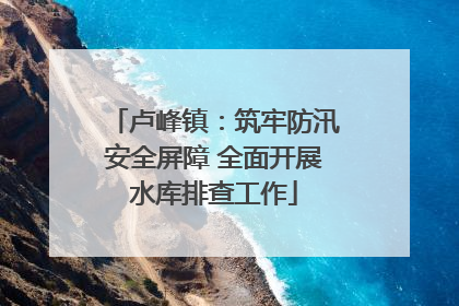 卢峰镇：筑牢防汛安全屏障 全面开展水库排查工作