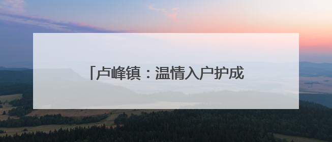 卢峰镇：温情入户护成长 筑牢安全防护网