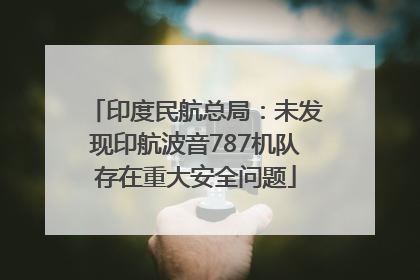 印度民航总局：未发现印航波音787机队存在重大安全问题