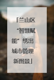兰山区“智慧赋能”绣出城市管理新图景