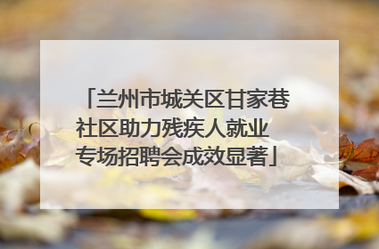 兰州市城关区甘家巷社区助力残疾人就业 专场招聘会成效显著