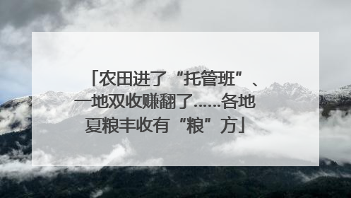 农田进了“托管班”、一地双收赚翻了……各地夏粮丰收有“粮”方