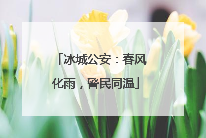 冰城公安：春风化雨，警民同温
