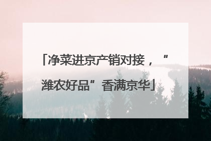净菜进京产销对接，“潍农好品”香满京华